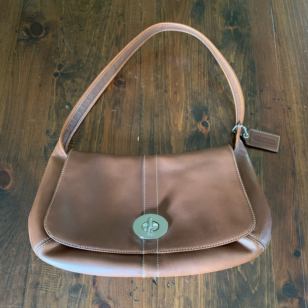 Genuine Leather Brown Coach Purse